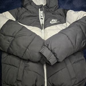 Nike Black and Gray Puffer Jacket
